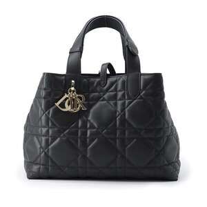 Dior Toujours Macro Cannage Calf Leather Handbag Black Christian Bag